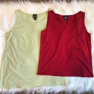 Lot of 2 Eileen Fisher 100% Silk Tanks